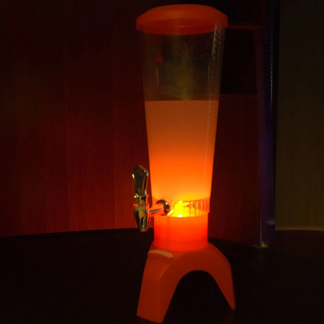 Distributeur de boissons lumineux rechargeable avec woofer intégré