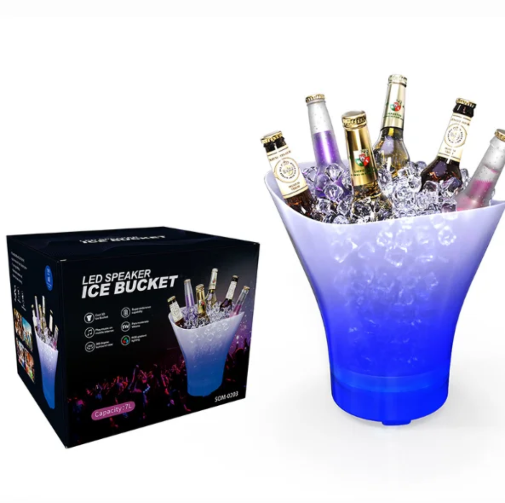 🧊🎶 SEAU À GLACE LED 7L AVEC HAUT-PARLEUR BLUETOOTH  rechargeable 🎶🧊