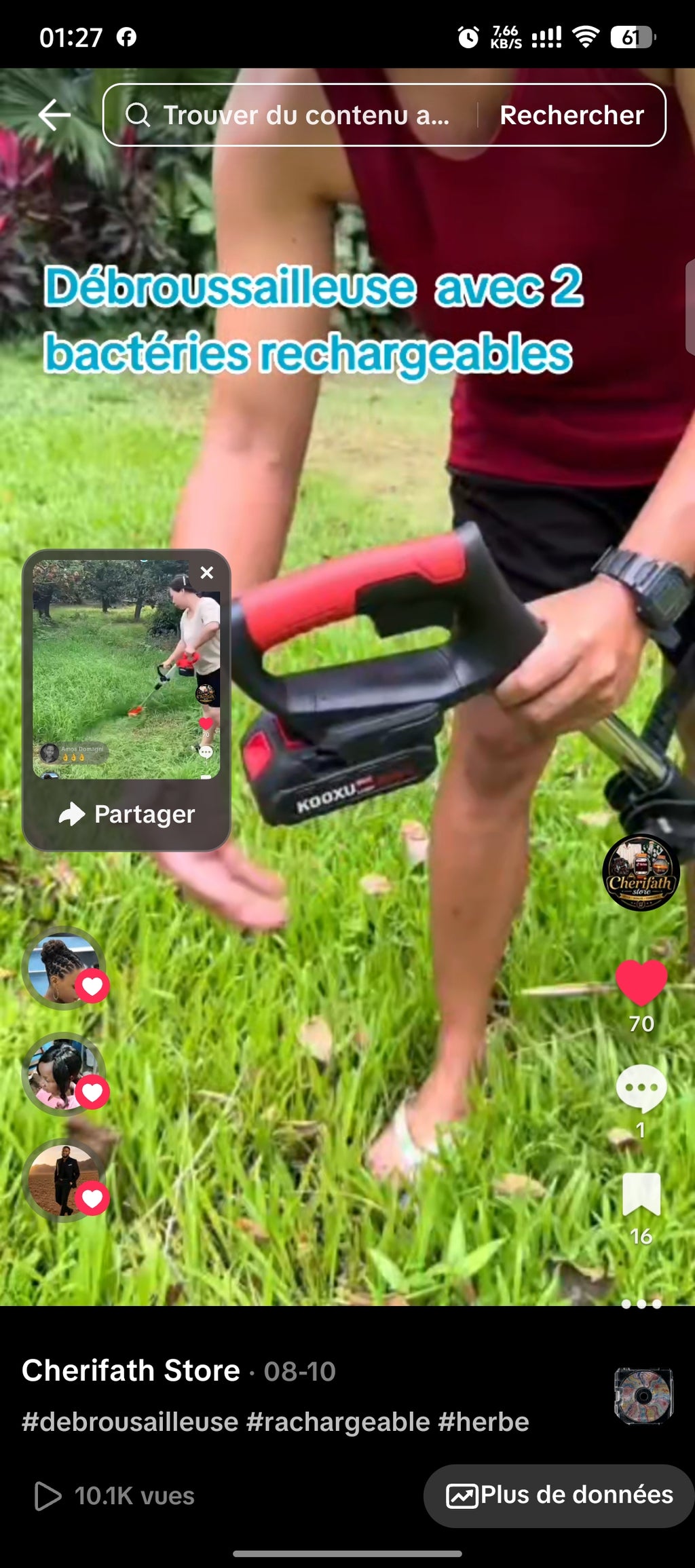 🌿⚡ DÉBROUSSAILLEUSE MULTIFONCTION SANS FIL ! ⚡🌿
Entretenez facilement votre jardin et vos espaces verts grâce à cette débroussailleuse rechargeable, légère et polyvalente. Avec ses différents accessoires de coupe, elle s’adapte à plusieurs travaux : her