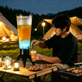 Distributeur de boissons lumineux rechargeable avec woofer intégré