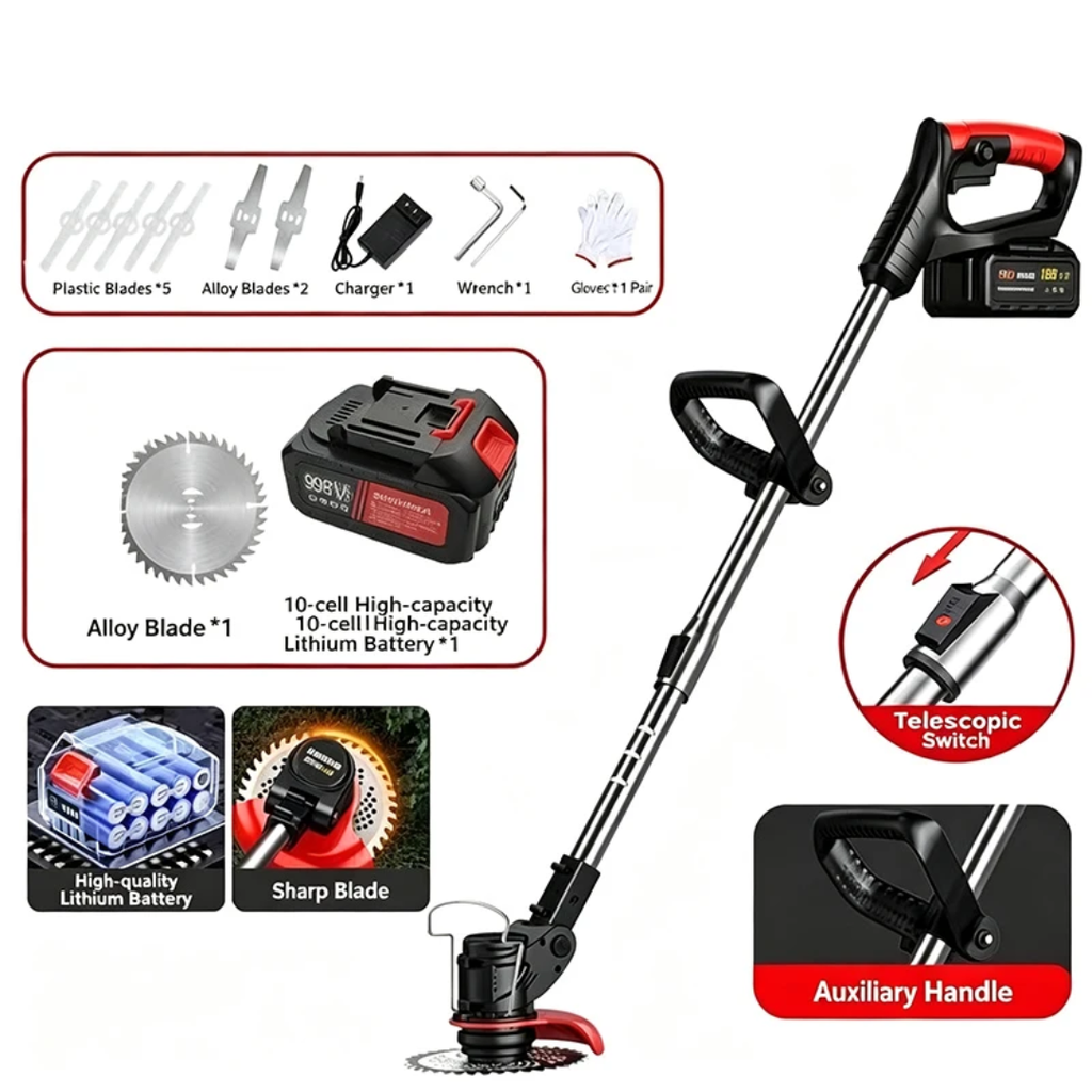 DÉBROUSSAILLEUSE MULTIFONCTION RECHARGEABLE