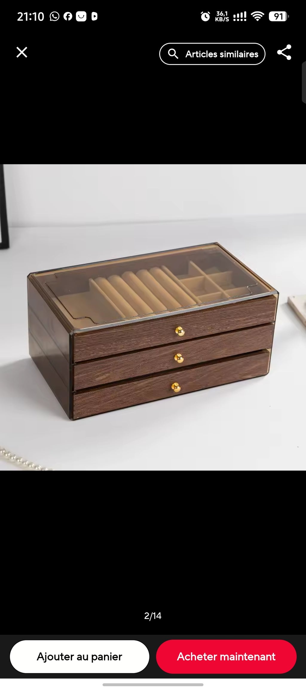 Boite à bijoux 3 en 1