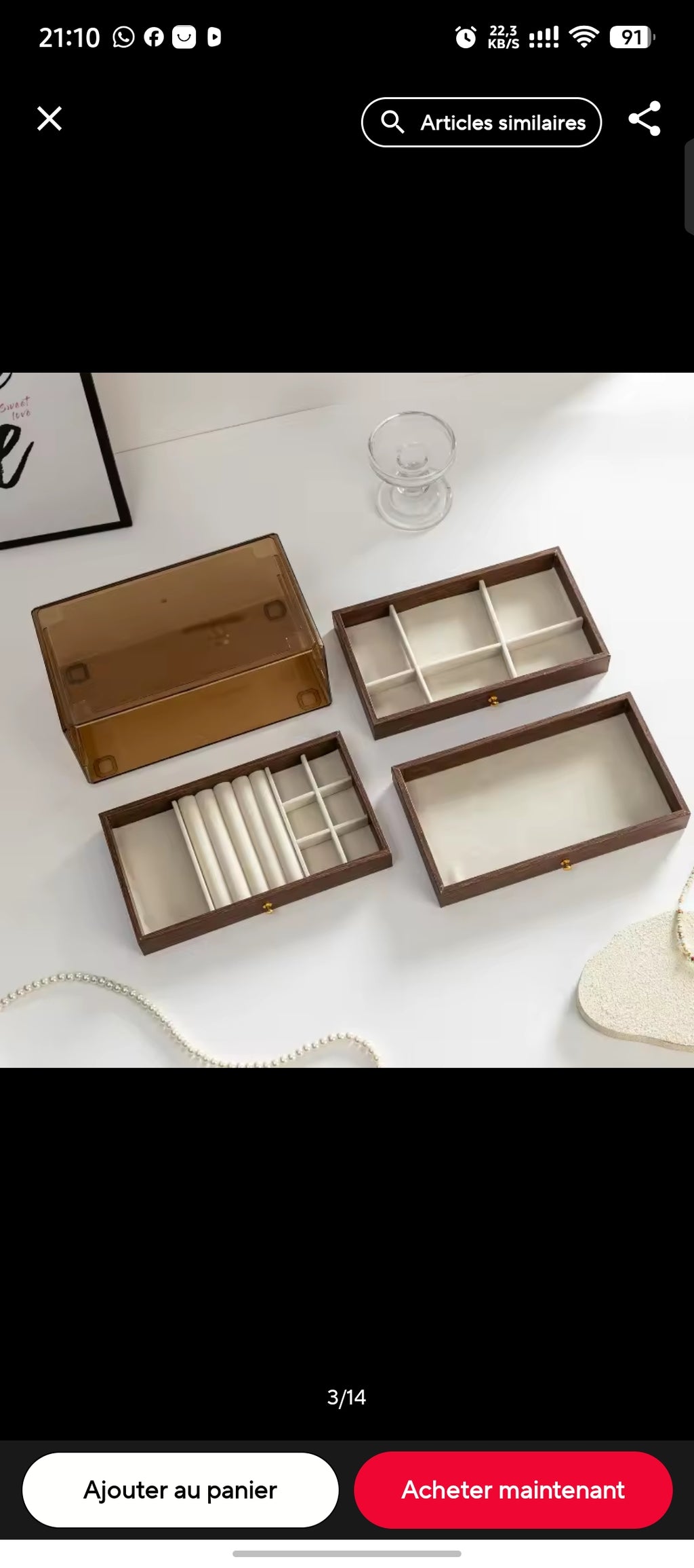 Boite à bijoux 3 en 1