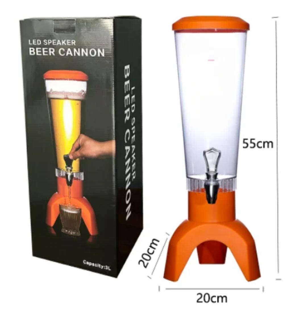 Distributeur de boissons lumineux rechargeable avec woofer intégré